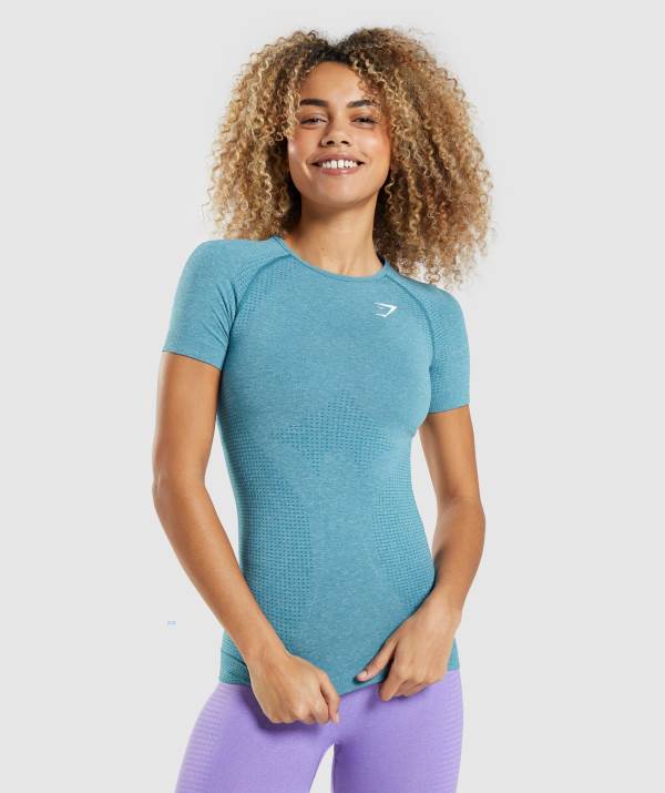 Damske Tricka Gymshark Vital Seamless 2.0 Tyrkysové | VG0123495